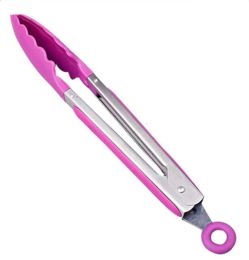 Kitchen Utensils Food Tongs for Roast/ Bread/ Steak  Purple Barbecue Clamp