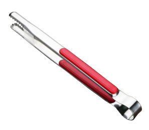 2 Pcs Stainless Steel Food Tongs Serving Clips Buffet BBQ Tongs, Red