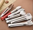2 Pcs Stainless Steel Food Tongs Cooking Clips Buffet BBQ Tongs, 22cm