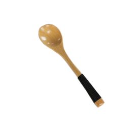 Set of 2 Japanese Style Wooden Kids Soup Spoons Natural Tableware Spoon, G5