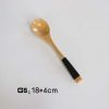 Set of 2 Japanese Style Wooden Kids Soup Spoons Natural Tableware Spoon, G5