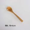 Set of 2 Japanese Style Wooden Kids Soup Spoons Natural Tableware Spoon, G3