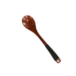 Set of 2 Japanese Style Wooden Kids Soup Spoons Natural Tableware Spoon, G8