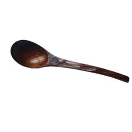 Set of 2 Japanese Style Wooden Kids Soup Spoons Natural Tableware Spoon, C2