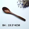 Set of 2 Japanese Style Wooden Kids Soup Spoons Natural Tableware Spoon, B4