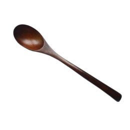 Set of 2 Japanese Style Wooden Kids Soup Spoons Natural Tableware Spoon, B1