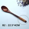 Set of 2 Japanese Style Wooden Kids Soup Spoons Natural Tableware Spoon, B2