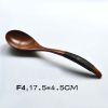 Set of 2 Japanese Style Wooden Kids Soup Spoons Natural Tableware Spoon, F4