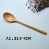 Set of 2 Japanese Style Wooden Kids Soup Spoons Natural Tableware Spoon, A2