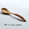 Set of 2 Japanese Style Wooden Kids Soup Spoons Natural Tableware Spoon, F7