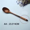 Set of 2 Japanese Style Wooden Kids Soup Spoons Natural Tableware Spoon, A4