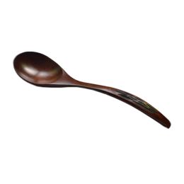 Set of 2 Japanese Style Wooden Kids Soup Spoons Natural Tableware Spoon, F1