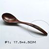 Set of 2 Japanese Style Wooden Kids Soup Spoons Natural Tableware Spoon, F1