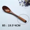 Set of 2 Japanese Style Wooden Kids Soup Spoons Natural Tableware Spoon, B5
