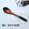 Set of 2 Japanese Style Wooden Kids Soup Spoons Natural Tableware Spoon, B6