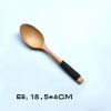 Set of 2 Japanese Style Wooden Kids Soup Spoons Natural Tableware Spoon, E6