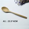 Set of 2 Japanese Style Wooden Kids Soup Spoons Natural Tableware Spoon, A1