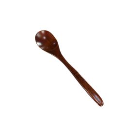 Set of 2 Japanese Style Wooden Kids Soup Spoons Natural Tableware Spoon, G2