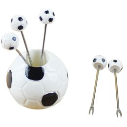 Lovely Stainless Steel Fruit Forks Salad Forks Dessert Forks - Football