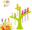 Creative Party Fruit Forks Salad Forks Dessert Forks Tree and Birds Green