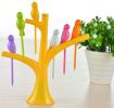 Creative Party Fruit Forks Salad Forks Dessert Forks Tree and Birds Yellow