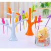 Creative Party Fruit Forks Salad Forks Dessert Forks Tree and Birds Orange