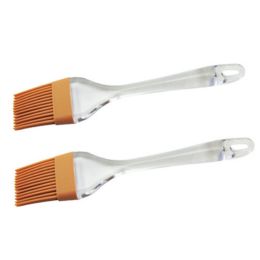 Grips Silicone Basting & Pastry Brush, Set of 2, Brown