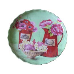 Functional Dinner Plate 11-Inch Tray, Muffin/Pizza Tray Tea/Coffee Holder/Mat,D