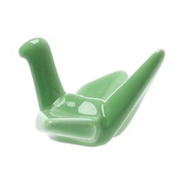 Set of 2 Lovely Chopsticks Holders Hand-painted Ceramics Green Paper Crane