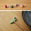 Set of 2 Lovely Chopsticks Holders Hand-painted Ceramics Green Paper Crane
