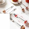4 Pcs Fruit Forks Stainless Steel Dessert Forks Resin Cake Forks Afternoon Tea