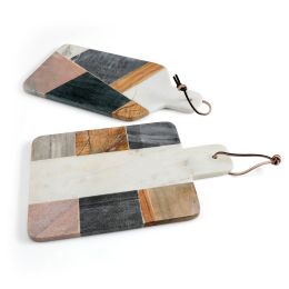 Gibson Elite Pinehurst 2 Piece Cutting Board Set in Marble and Wood