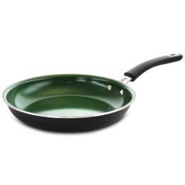 Gibson Home Hummington Ceramic Nonstick Aluminum 10 Inch Frying Pan in Green