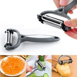 Quick Prep 3 in 1 Veggie Peeler, Slicer & Shredder - Color: Grey