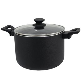 Oster Ashford 8 Quart Stock Pot with Lid in Black