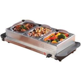 Brentwood Appliances 4.5-quart 3-pan Buffet Server & Warming Tray (pack of 1 Ea)
