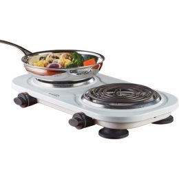 Brentwood Appliances 1,500-watt Double Electric Burner (white) (pack of 1 Ea)
