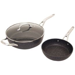 The Rock By Starfrit The Rock By Starfrit 3-piece Cookware Set With Riveted Cast Stainless Steel Handles (pack of 1 Ea)