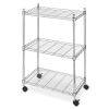 3-Tier Metal Cart on Wheels for Kitchen Microwave Bathroom Garage